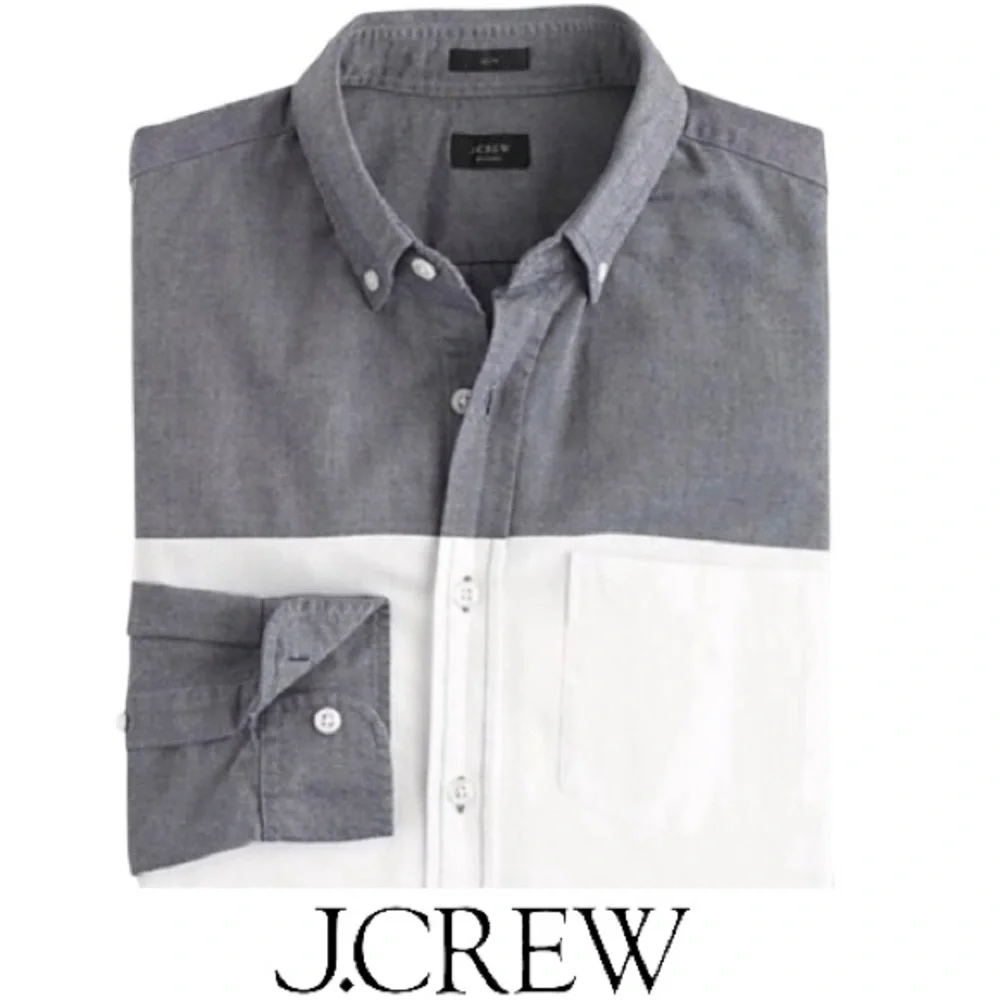 J.Crew Men’s Casual Button-Down Shirt | M | Blue & White | Classic Style